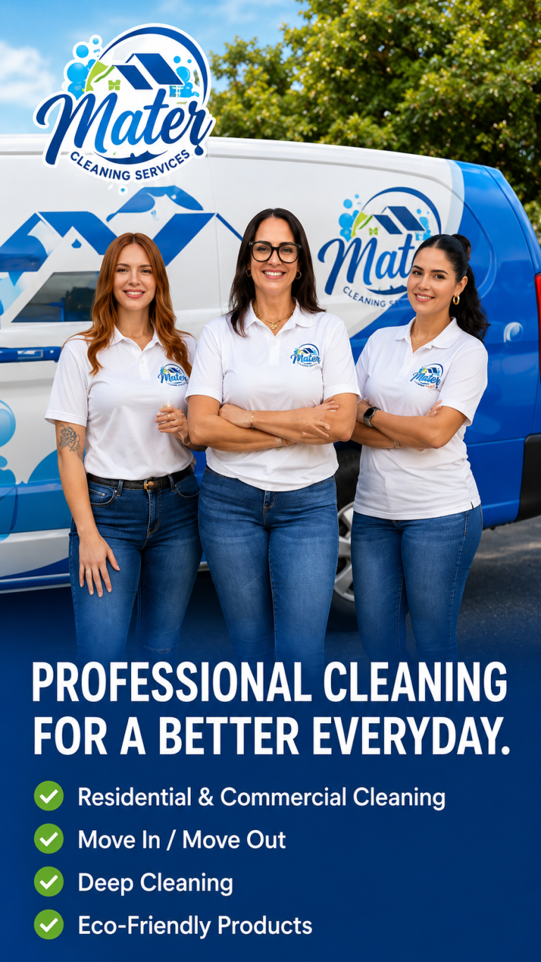 The Mater Cleaning Services team with the company van